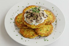 Драники с белыми грибами