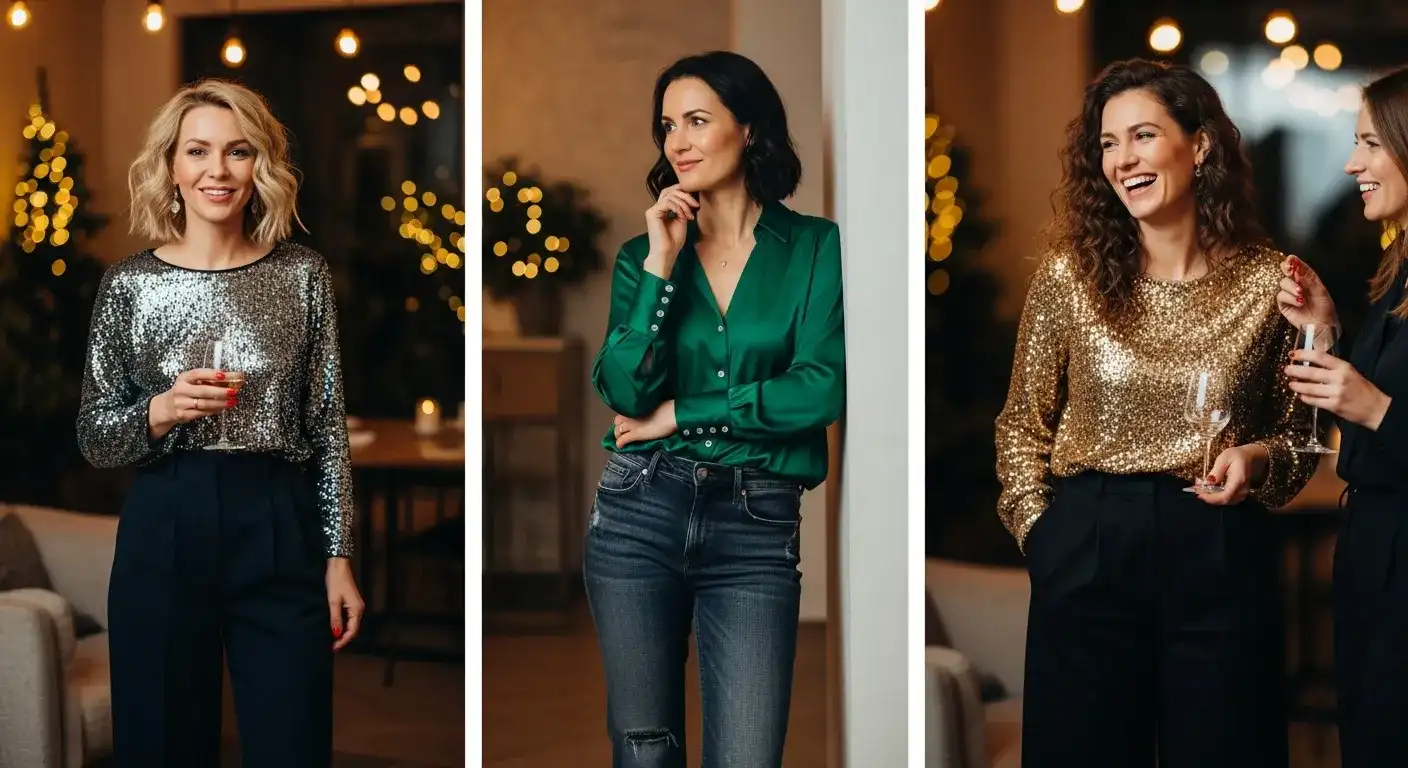 Повседневные образы для неформального новогоднего корпоратива для женщин