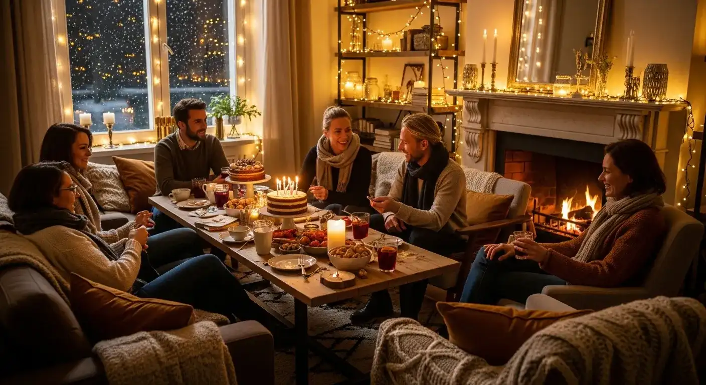 Домашний зимний день рождения с тематическим декором