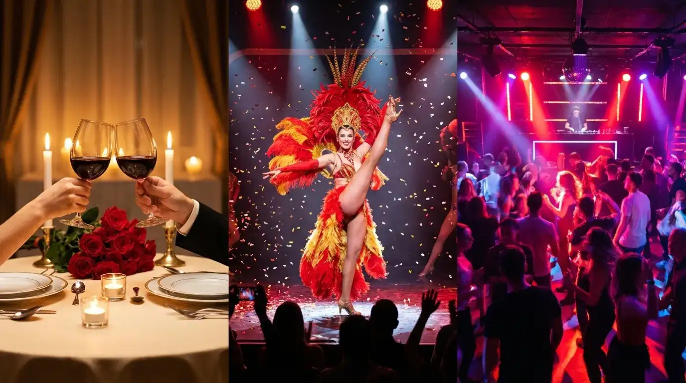 Формат вечера в Млын Руж &mdash; ужин, шоу-программа кабаре и дискотека до утра