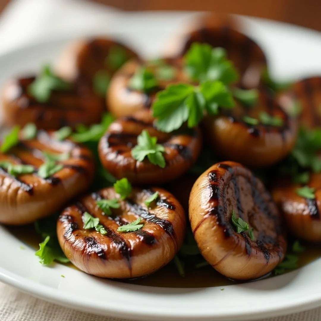 Барбекю из шампиньонов с лавашом