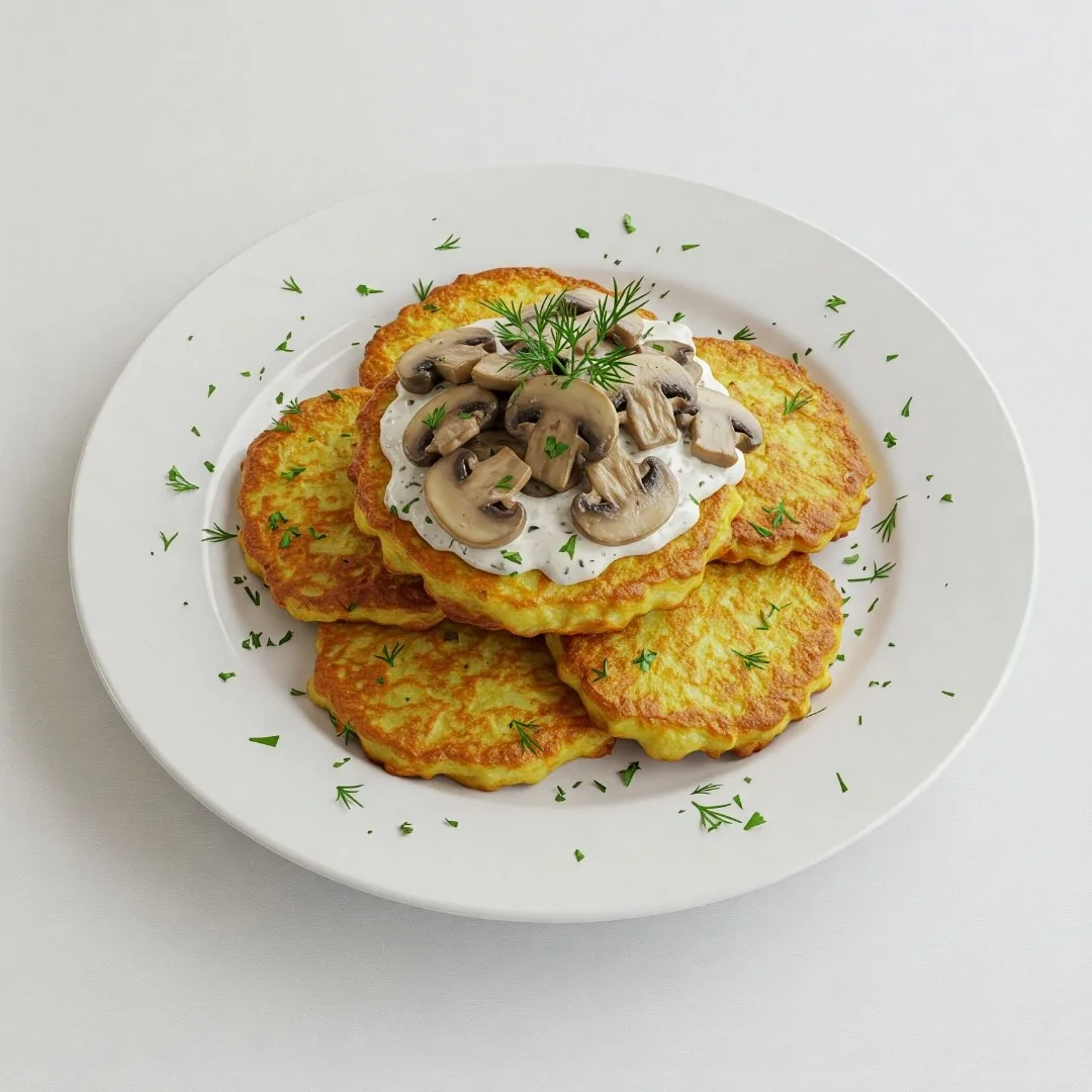 Драники с белыми грибами